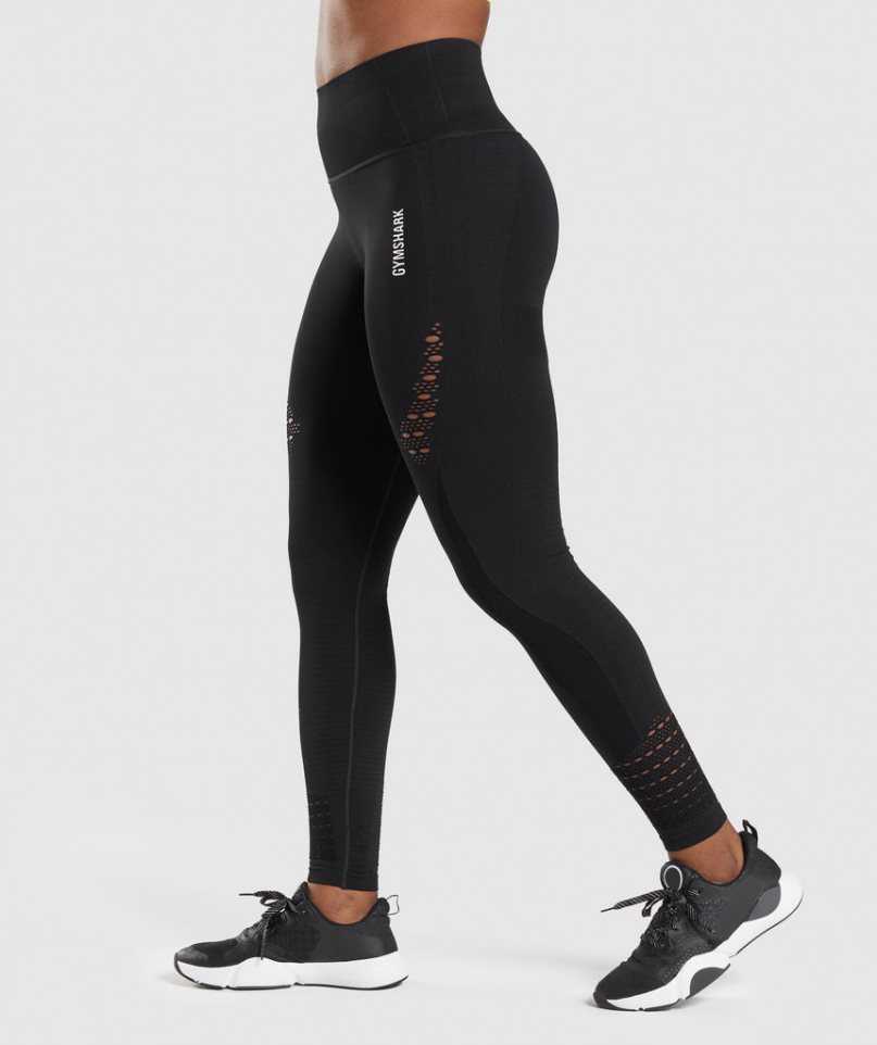 Women's Gymshark Energy Seamless Leggings Black | CA 78N5D1